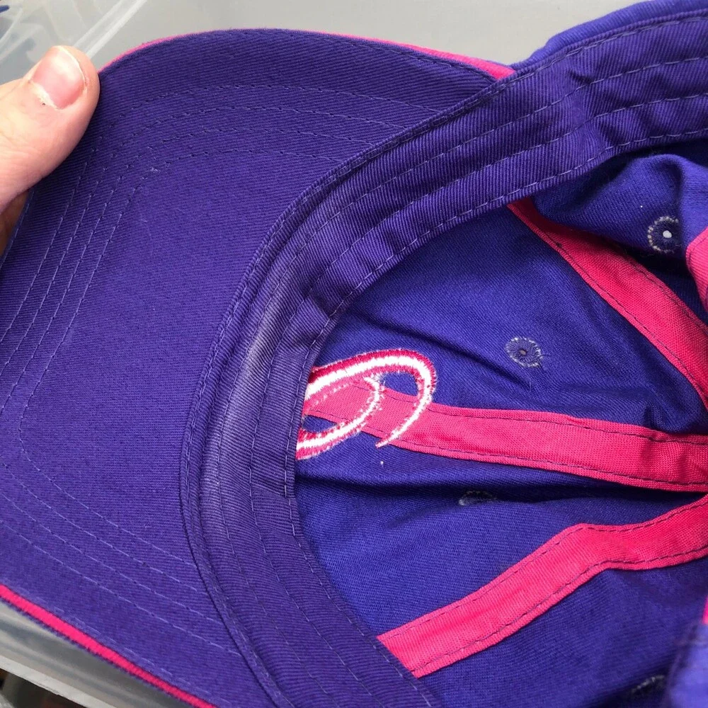 Basics Hat‎ Purple Adjustable Size Snapback Cap Pink Logo Womens Yoga Sports